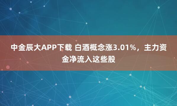 中金辰大APP下载 白酒概念涨3.01%，主力资金净流入这些股