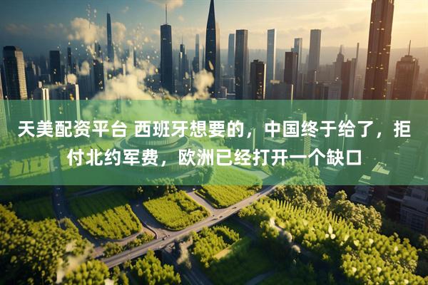 天美配资平台 西班牙想要的，中国终于给了，拒付北约军费，欧洲已经打开一个缺口