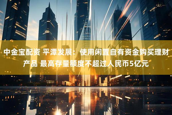中金宝配资 平潭发展：使用闲置自有资金购买理财产品 最高存量额度不超过人民币5亿元